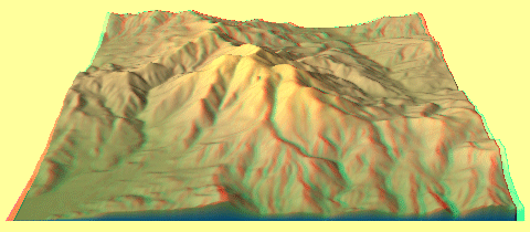 Side View of Mt St Helena - 3D